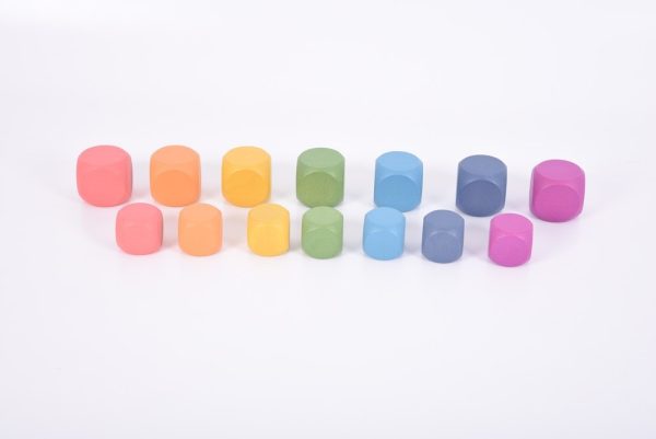 Set de 14 cubos de madera multicolor