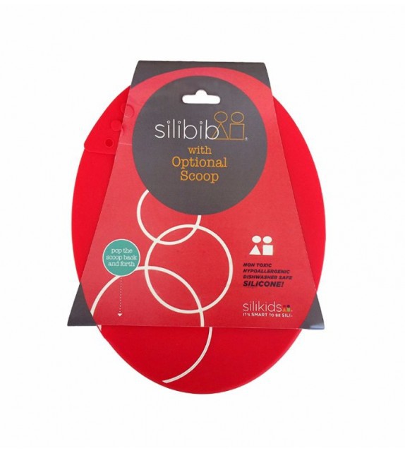 Babero de silicona rojo: Silikids