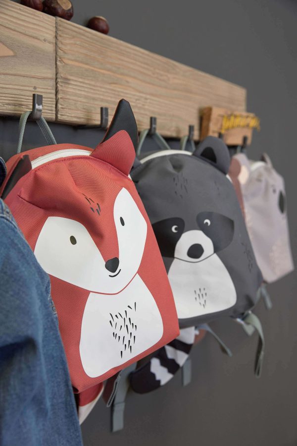 Mochila personalizable para guardería animales mapache Lassig