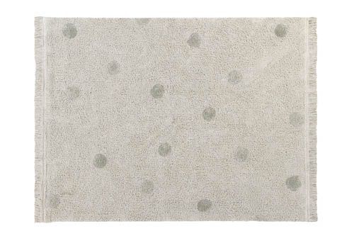 Alfombra Lavable Hippy Dots Natural Olive Lorena Canals