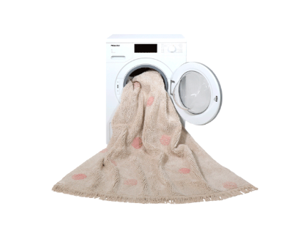 Alfombra Lavable Hippy Dots Natural Vintage Nude Lorena Canals