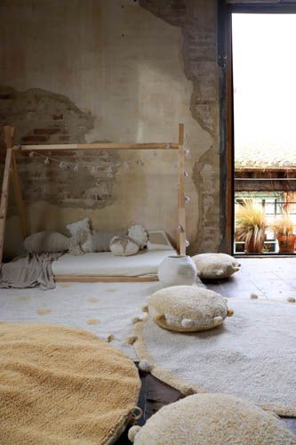 Alfombra Lavable Hippy Dots Natural Honey Lorena Canals