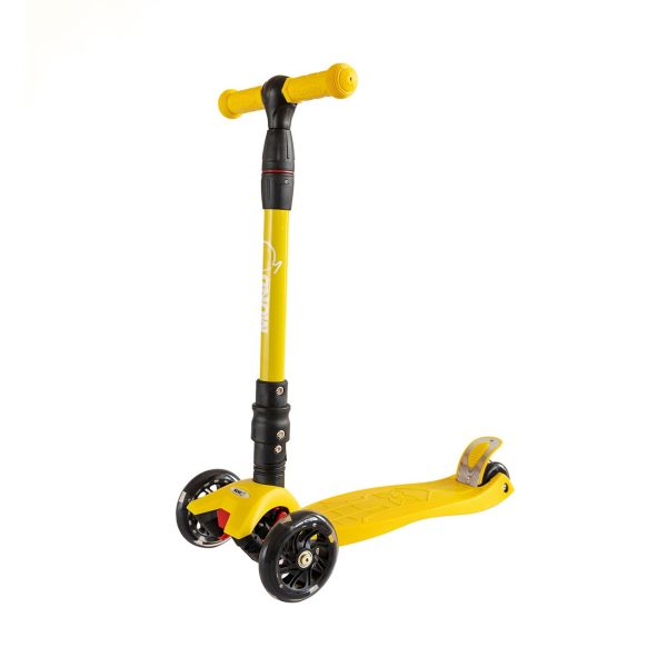 Patinete 3 ruedas ajustable con luces led color amarillo Mundo Petit
