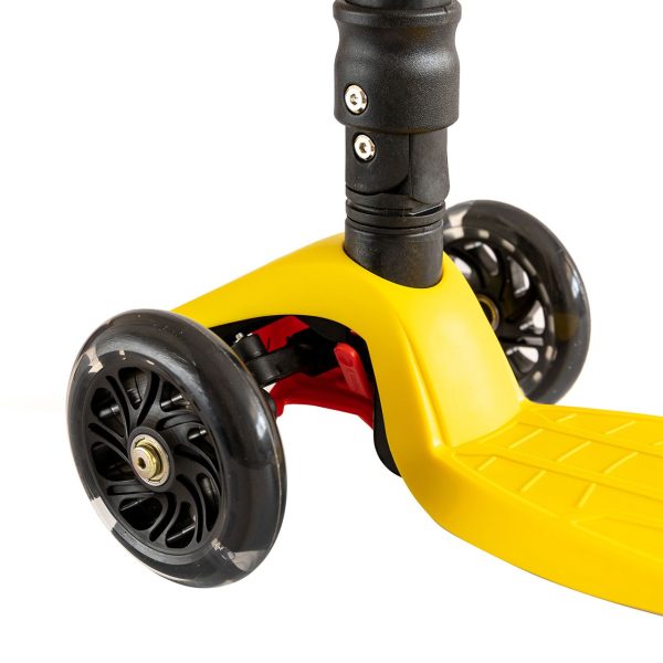 Patinete 3 ruedas ajustable con luces led color amarillo Mundo Petit