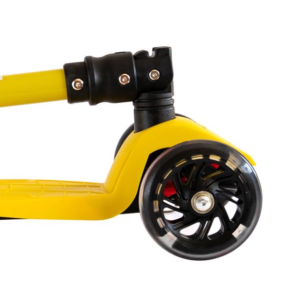 Patinete 3 ruedas ajustable con luces led color amarillo Mundo Petit