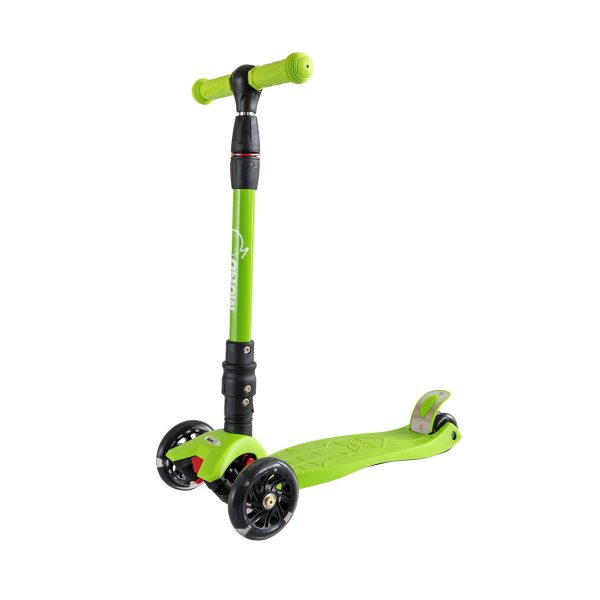 Patinete 3 ruedas ajustable con luces led color verde Mundo Petit