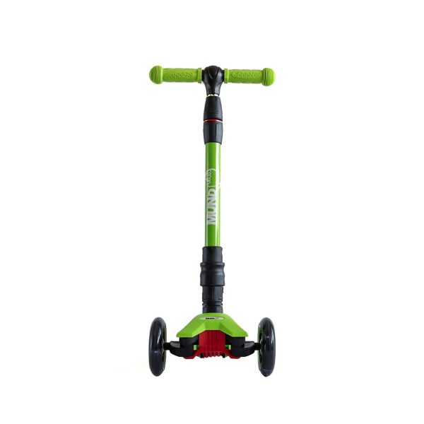 Patinete 3 ruedas ajustable con luces led color verde Mundo Petit