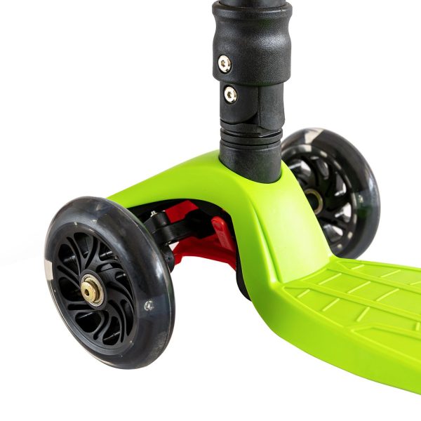 Patinete 3 ruedas ajustable con luces led color verde Mundo Petit