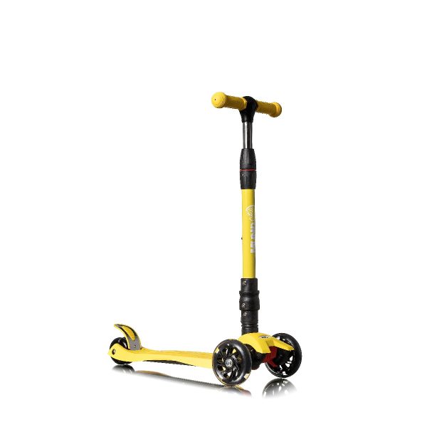 Patinete 3 ruedas ajustable con luces led color amarillo Mundo Petit