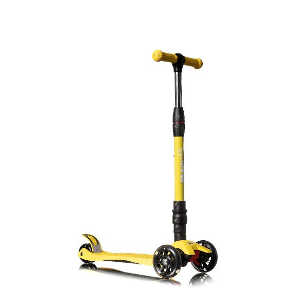 Patinete 3 ruedas ajustable con luces led color amarillo Mundo Petit