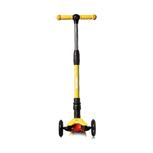Patinete 3 ruedas ajustable con luces led color amarillo Mundo Petit