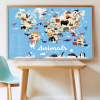 Gran póster de pegatinas animales del mundo