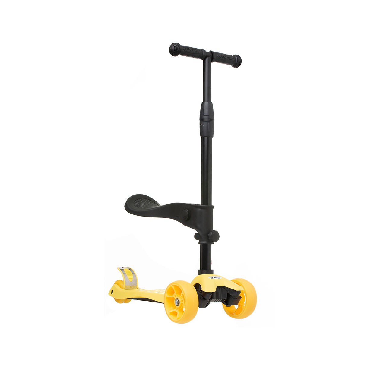 Patinete personalizable evolutivo 2 en 1 con asiento amarillo Mundo Petit -  Moraig The Store