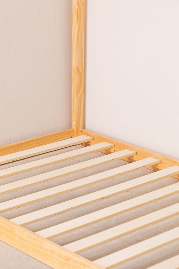 Cama Montessori tipo casita color natural 90 x 190 cm.