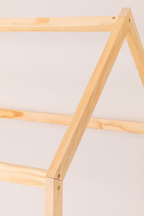 Cama Montessori tipo casita color natural 90 x 190 cm.