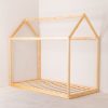 Cama Montessori tipo casita color natural 90 x 190 cm.