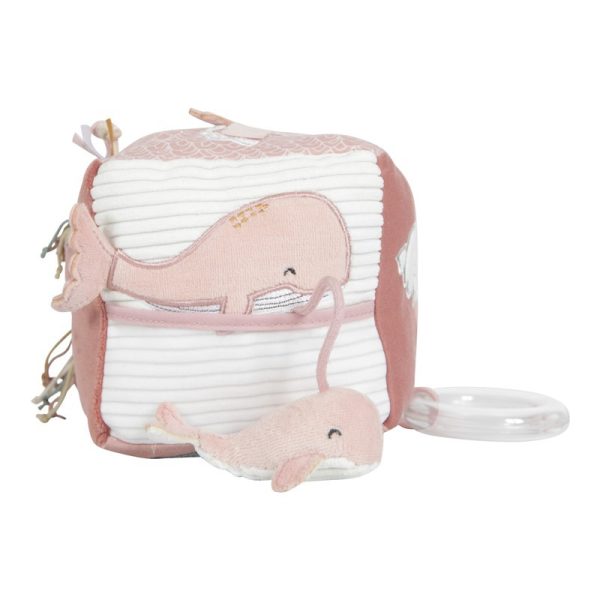 Cubo blandito de actividades para bebé rosa Little Dutch