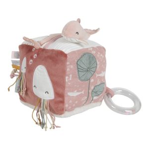 Cubo blandito de actividades para bebé rosa Little Dutch