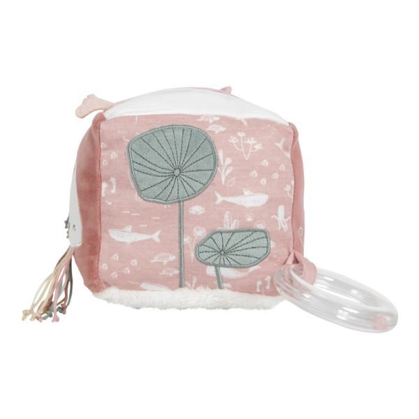 Cubo blandito de actividades para bebé rosa Little Dutch