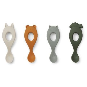 Set de 4 cucharas de silicona Hunter Green Mix Liewood