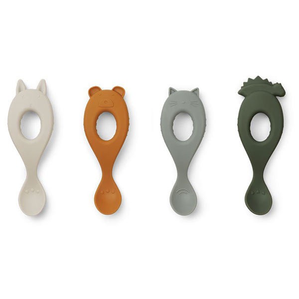 Set de 4 cucharas de silicona Hunter Green Mix Liewood