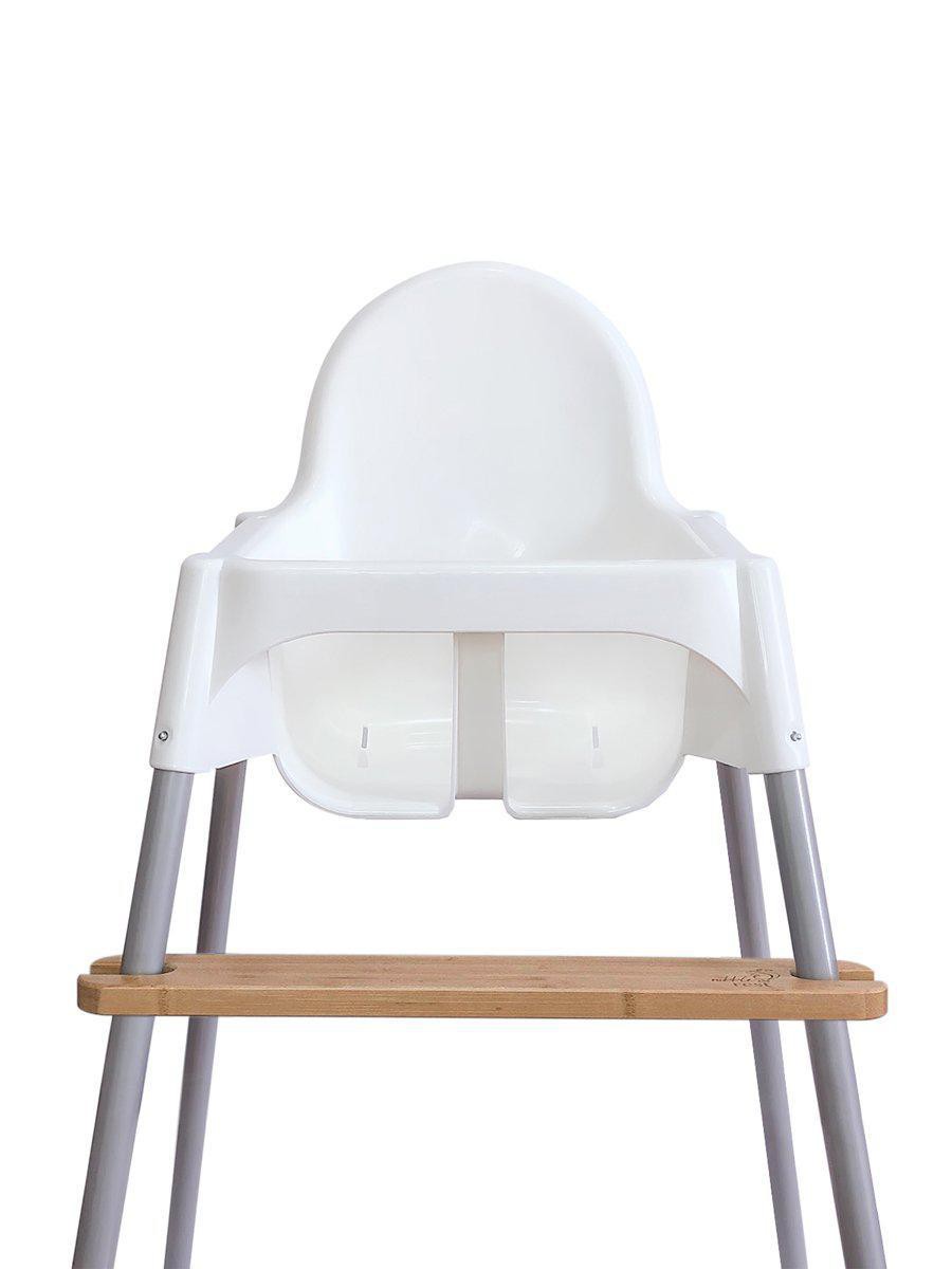 Reposapiés de silla alta compatible con Ikea Antilop - Reposapiés de madera  de bambú Accesorios para sillas altas, bordes suavizados, altura ajustable  y metal antideslizante