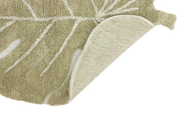 Alfombra Lavable Mini Monstera Olive de Lorena Canals