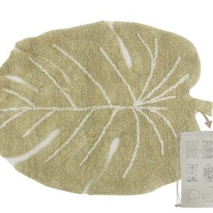 Alfombra Lavable Mini Monstera Olive de Lorena Canals