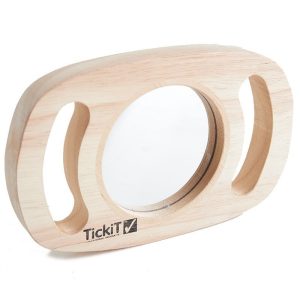 Espejo de madera con asas