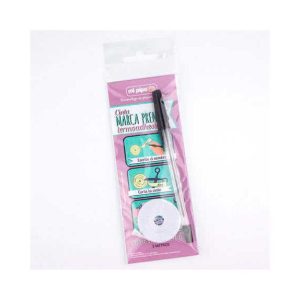 Cinta marca prendas termoadhesiva blanca